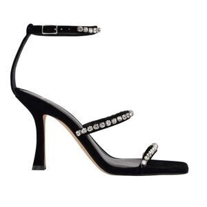 NIB Marc Fisher Dezzi Rhinestone Ankle Strap Suede Sandal